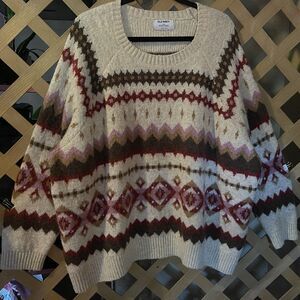 OLD NAVY Warm Fair Isle Wool Blend Shaker Stitch Sweater XXL